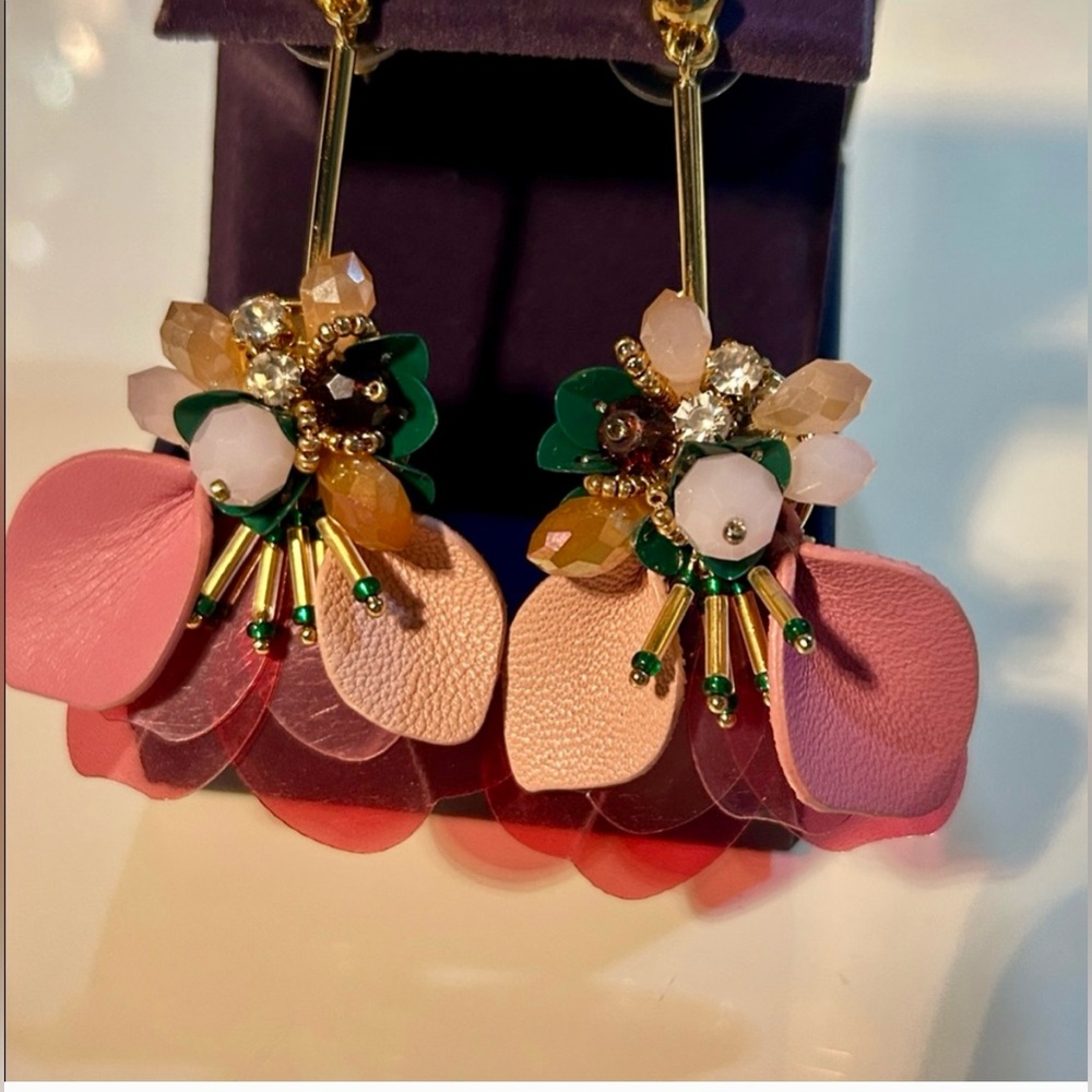 Kate Spade Pink and Gold Floral Earrings - Picture 5 of 5